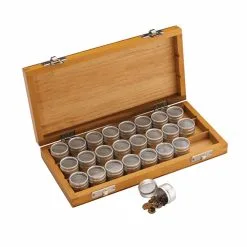 Anchor Wooden Storage Box With 24 Aluminium Tins