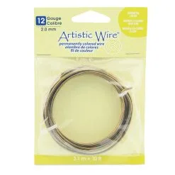 Beadalon Artistic Wire, 12 Gauge, Antique Brass