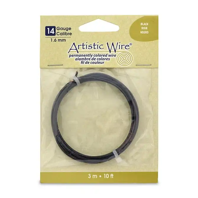 Beadalon Artistic Wire, 14 Gauge, Black