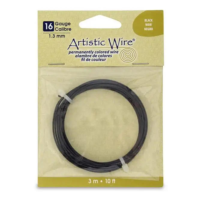Beadalon Artistic Wire, 16 Gauge, Black
