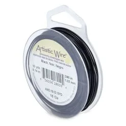 Beadalon Artistic Wire, 18 Gauge, Black