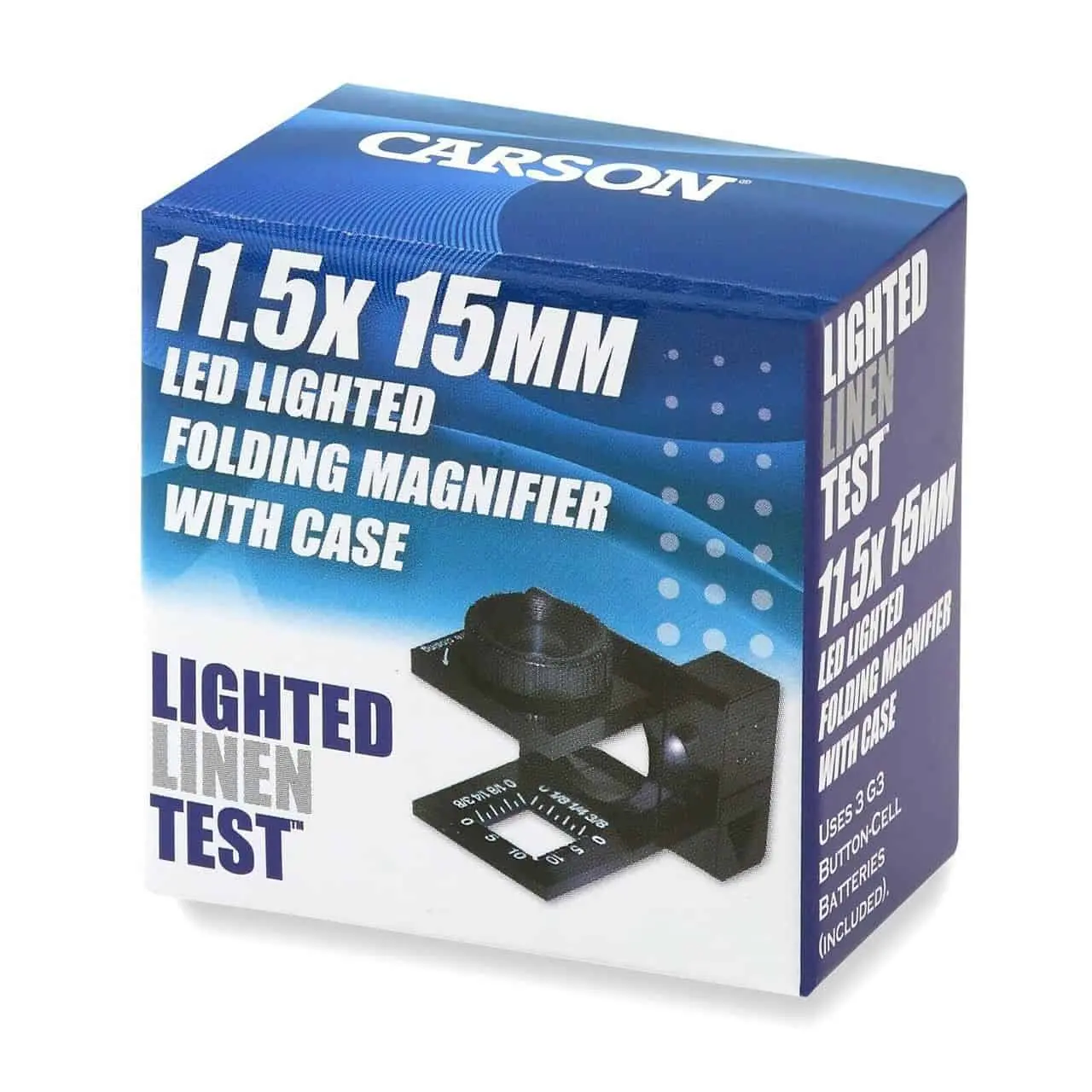 Carson LT-10 Lighted Linen Test Magnifier 11.5x Power LED Light Portable Loupe - Image 8