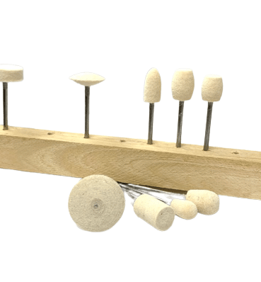 Felt Polishing Buffs On Wooden Stand - Image 2
