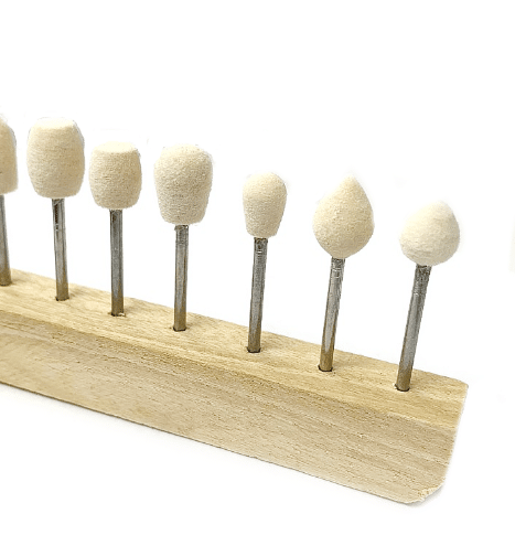 Felt Polishing Buffs On Wooden Stand - Image 4
