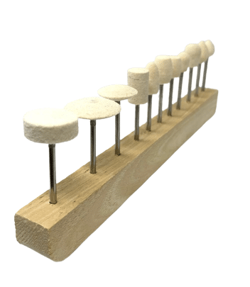 Felt Polishing Buffs On Wooden Stand - Image 3