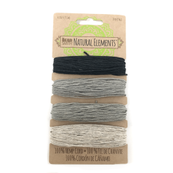 BeadSmith Natural Elements Hemp Cord, Onyx, 1.0mm