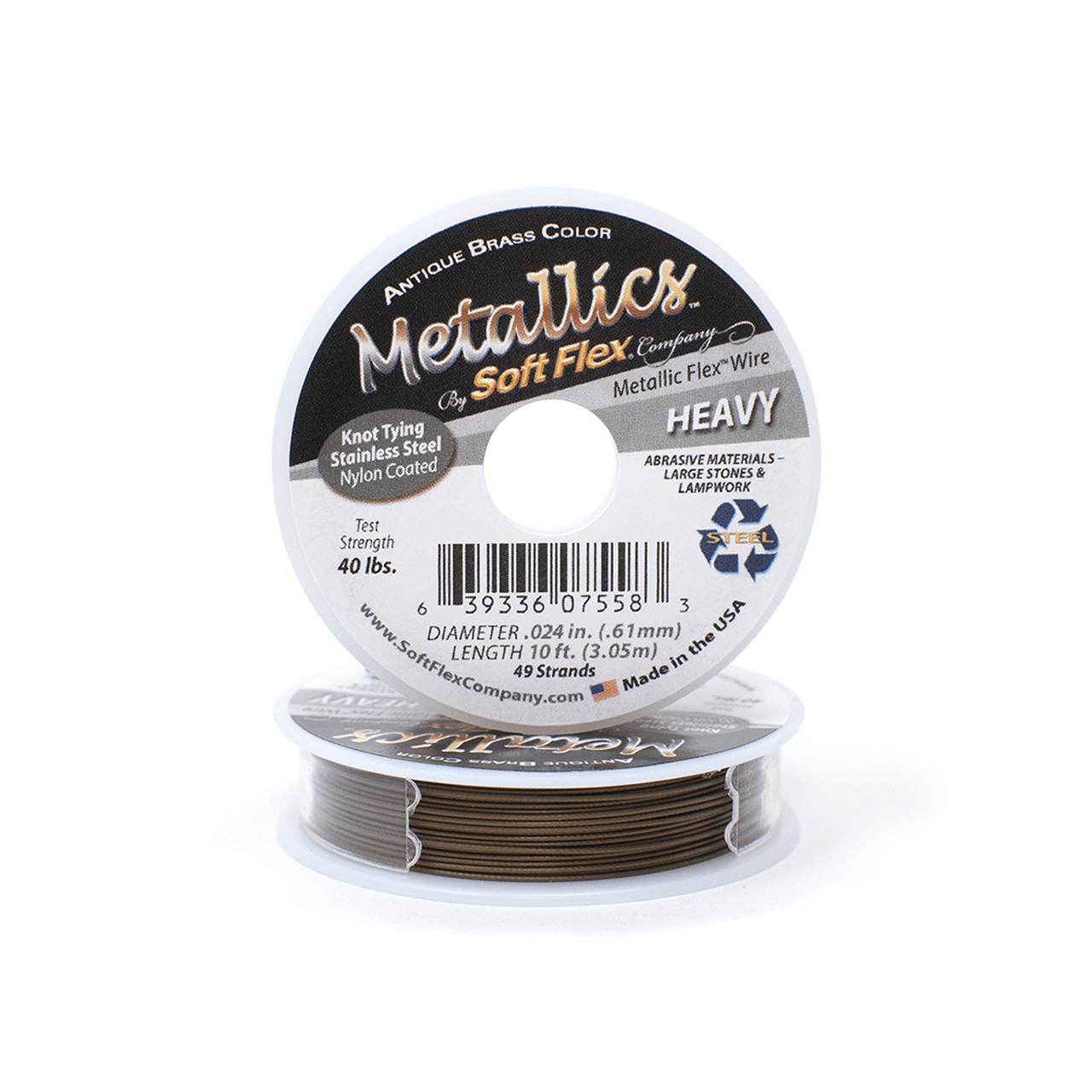 Soft Flex Beading Wire – Heavy 49 Strand Antique Brass
