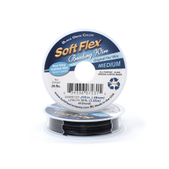Soft Flex Beading Wire – Medium 49 Strand Black Onyx