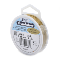 Beadalon 49 Strand Beading Wire, 0.61mm X 9.2m, Gold Colour