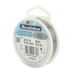 Beadalon 49 Strand Beading Wire, 0.33mm X 9.2m, Bright