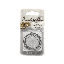 Beadsmith French Wire, Grey, Fine 0.7mm X 16in.