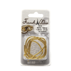 Beadsmith French Wire, Gold, Extra Heavy 1.8mm X 14in.