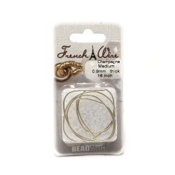 Beadsmith French Wire, Champagne, Medium 0.9mm X 16in.