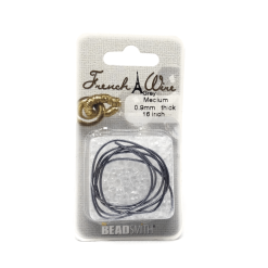 Beadsmith French Wire, Grey, Medium 0.9mm X 16in.