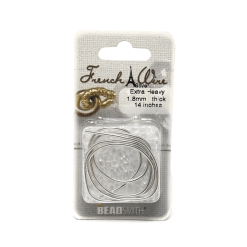 Beadsmith French Wire, Silver, Extra Heavy 1.8mm X 14in.