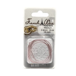 Beadsmith French Wire, Rose Gold, Medium 0.9mm X 16in.
