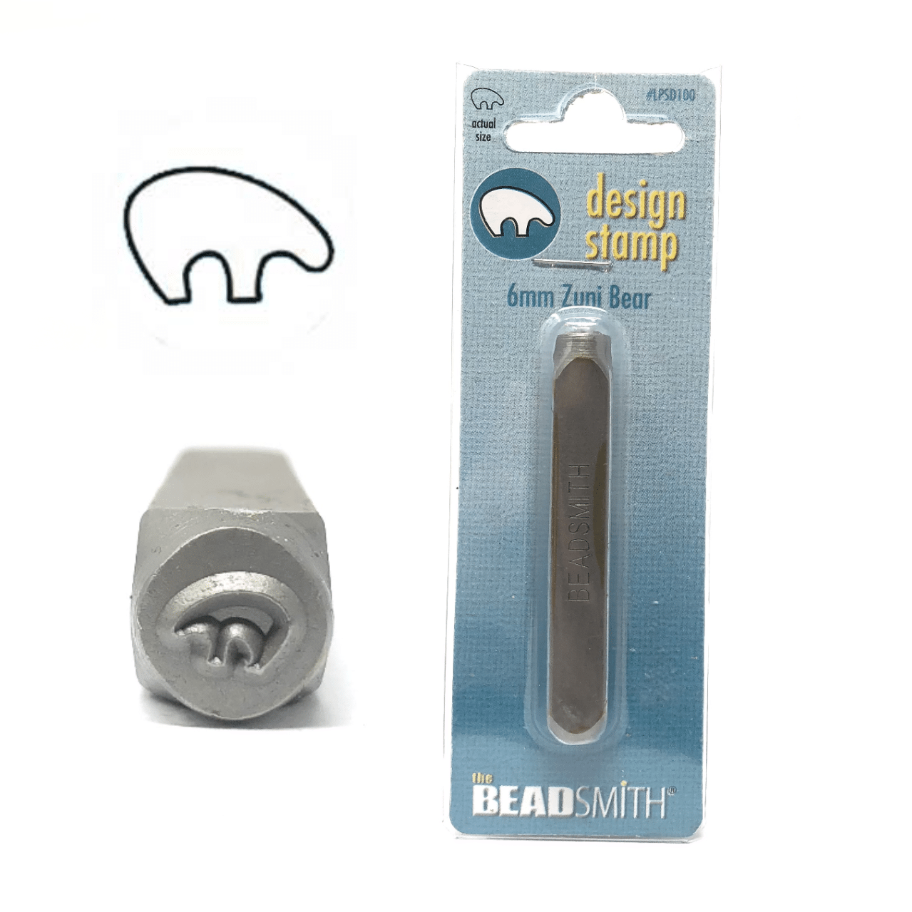 Beadsmith Zuni Bear Design Stamp, 6mm