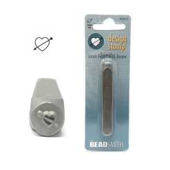 Beadsmith Heart With Arrow Design Stamp, 6mm