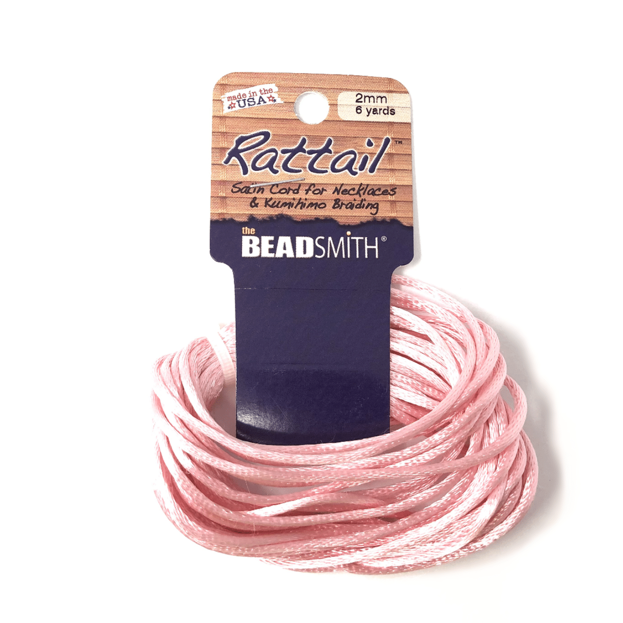 Beadsmith Rattail Satin Cord – Light Pink