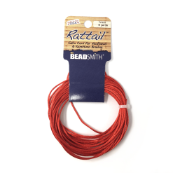 Beadsmith Rattail Satin Cord – Red