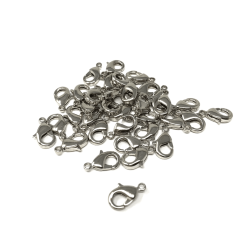BeadSmith Nickel Plated Lobster Claw 12mm – Pack Of 36